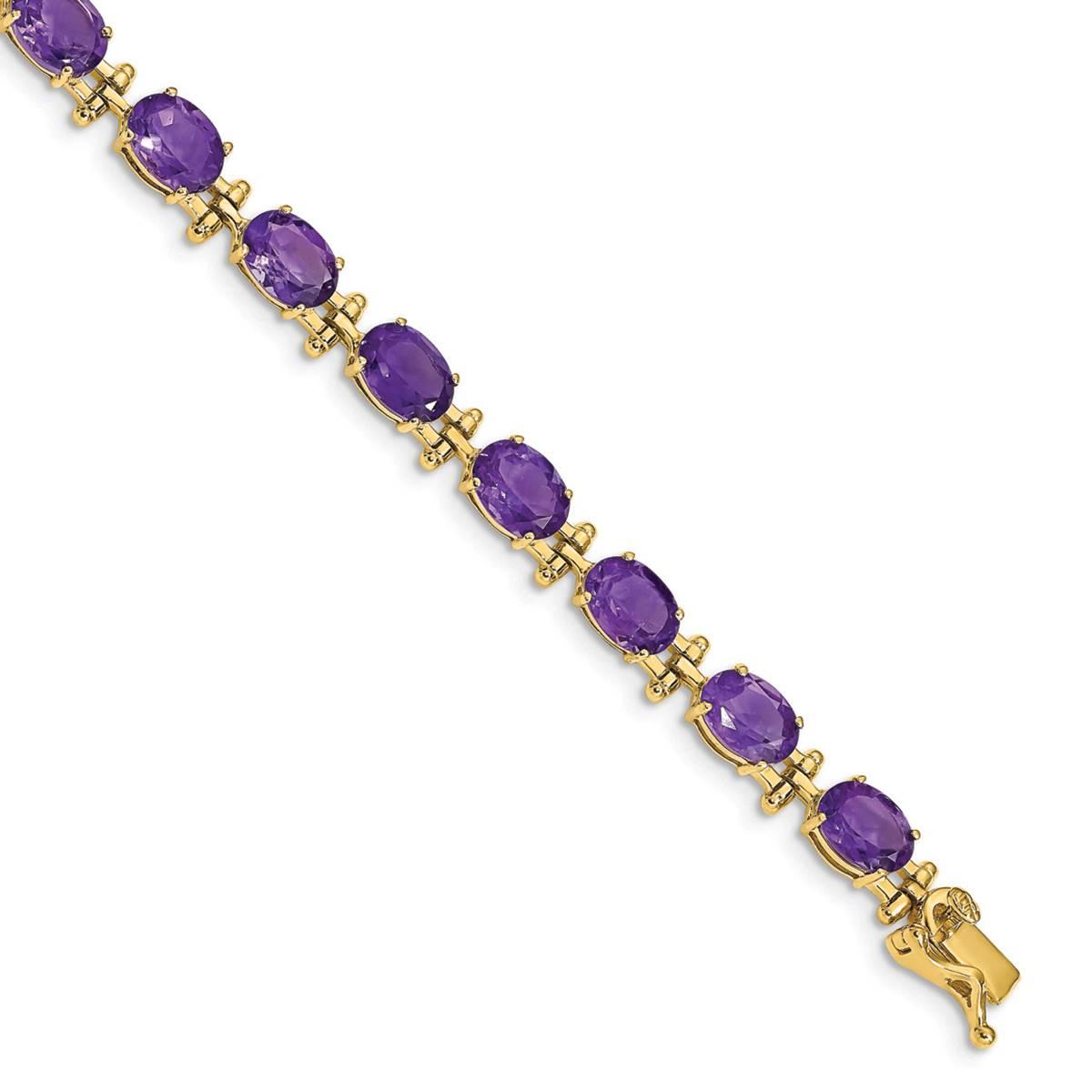 Gemstone Classics™ 14kt. Yellow Gold Amethyst Bracelet