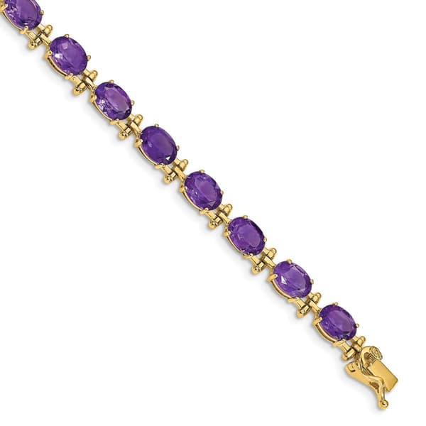 Gemstone Classics(tm) 14kt. Yellow Gold Amethyst Bracelet - image 