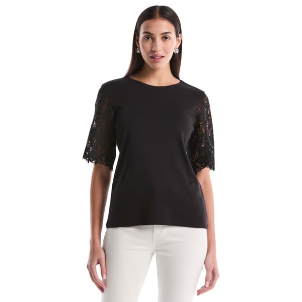 Womens Rafaella® Elbow Lace Sleeve Blouse