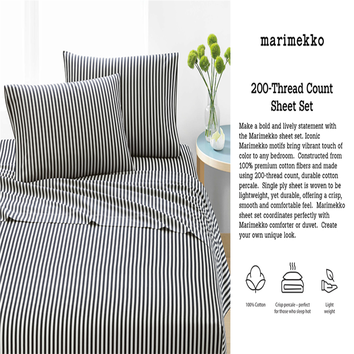 Marimekko Pikkuinen Unikko Cotton Sheet Set