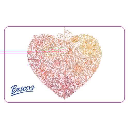 Boscov’s Gradient Floral Heart Gift Card