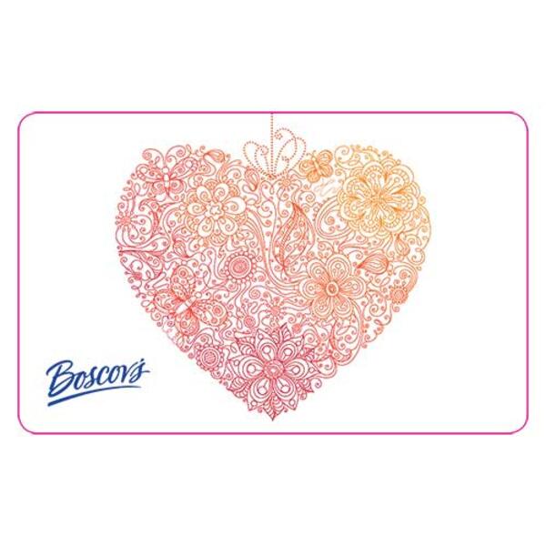 Boscov&#39;s Gradient Floral Heart Gift Card - image 