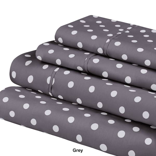 Superior 600 Thread Count Deep Pocket Polka Dot Sheet Set