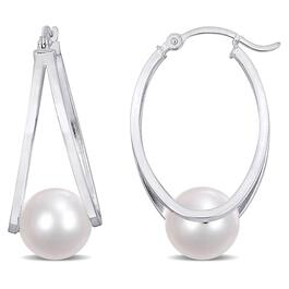 Gemstone Classics&#40;tm&#41; Sterling Silver Cultured Pearl Earrings