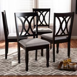 Baxton Studio Reneau Wood Dining Chairs - Set of 4
