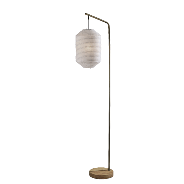 Adesso Keanu Floor Lamp with White Paper Shade - image 