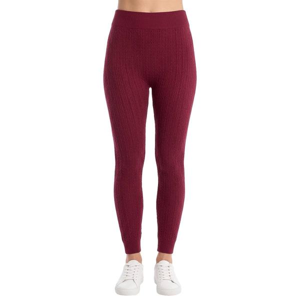Womens Runway Ready Cable Knit Fleece Lined Leggings - image 