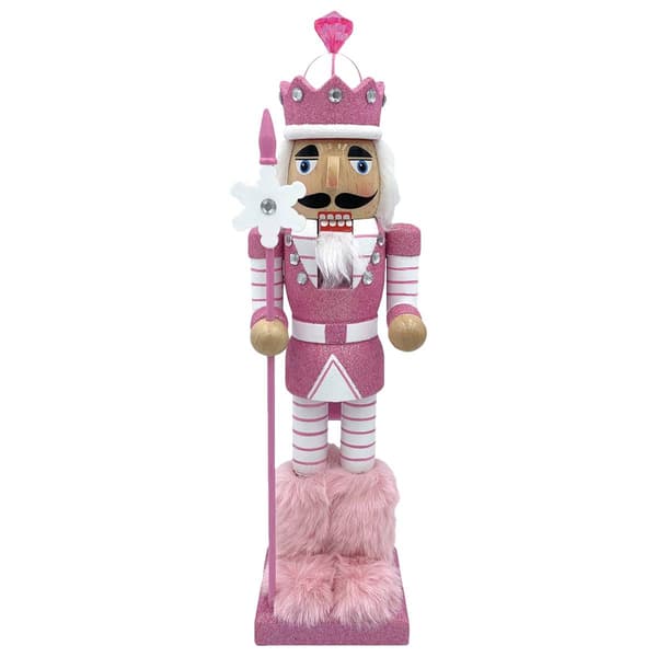 Santa''s Workshop 14in. Pink Snowflake Nutcracker - image 