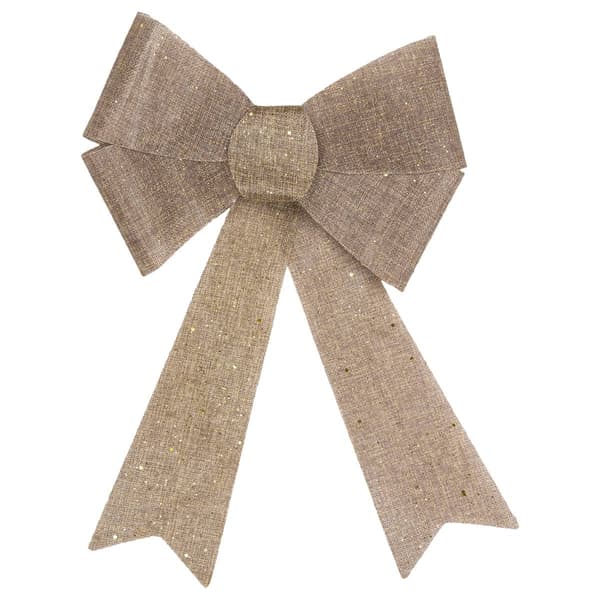 Northlight Seasonal LED Color Changing Gold Glitter Bow Decor