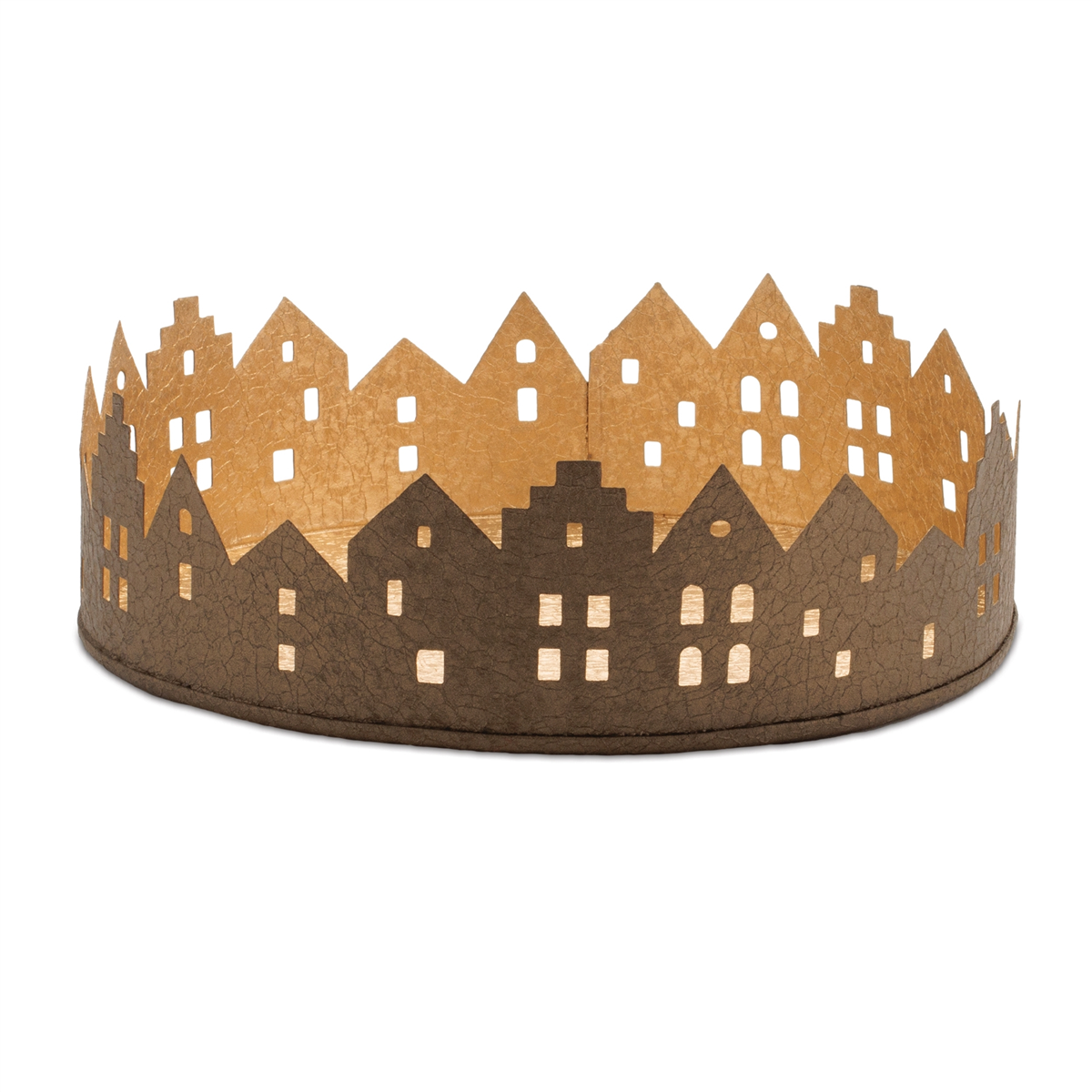 Melrose 9.75in. Cut Metal Village Candle Holder