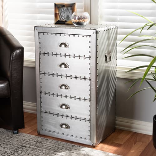 Baxton Studio Davet 5 Drawer Accent Chest