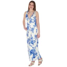 Juniors Crystal Doll Floral Satin V-Neck Midi Dress