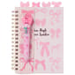 Pink Striped Bows Spiral Notebook w/ Tabs - image 2