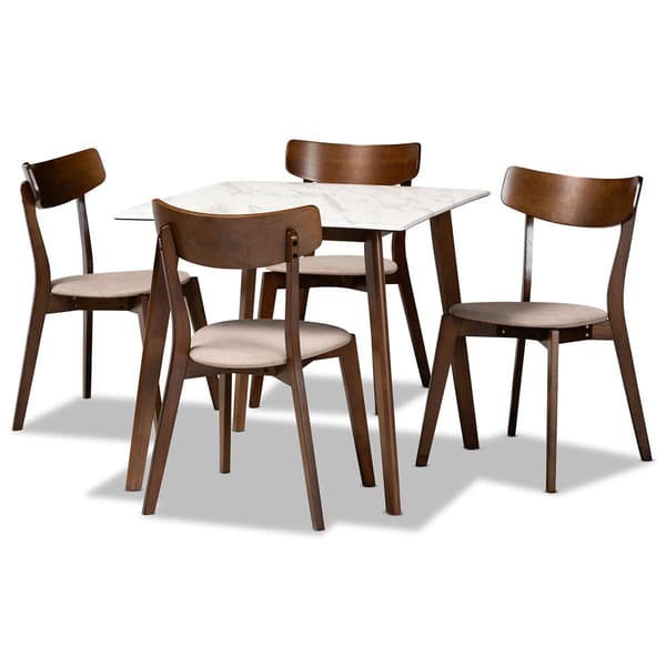 Baxton Studio Reba Modern Walnut Brown Wood 5pc. Dining Set - image 