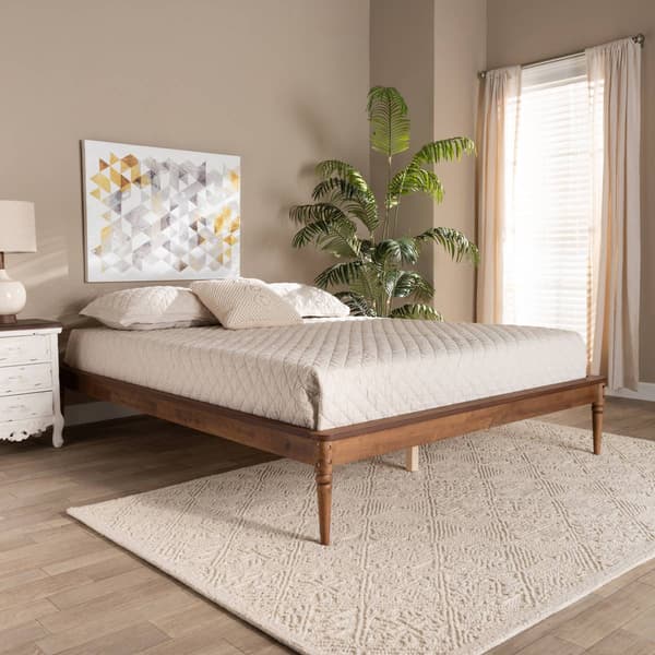 Baxton Studio Tallis Classic Brown Wood Queen Size Bed Frame