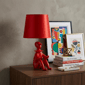 HomeRoots 21in. Red Bedside Table Lamp with Empire Shade - image 2