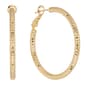 14kt. Gold Over Brass 40mm Diamond Cut Hoop Earrings - image 1