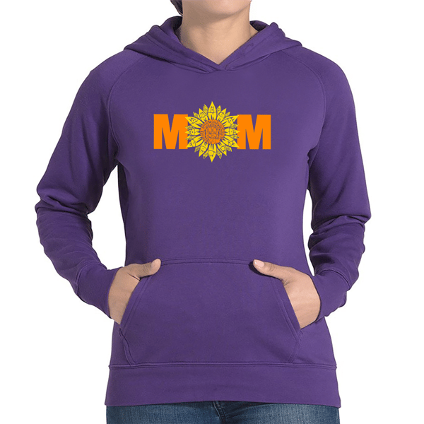 Plus Size LA Pop Art Mom Sunflower Word Art Hooded Sweatshirt - image 