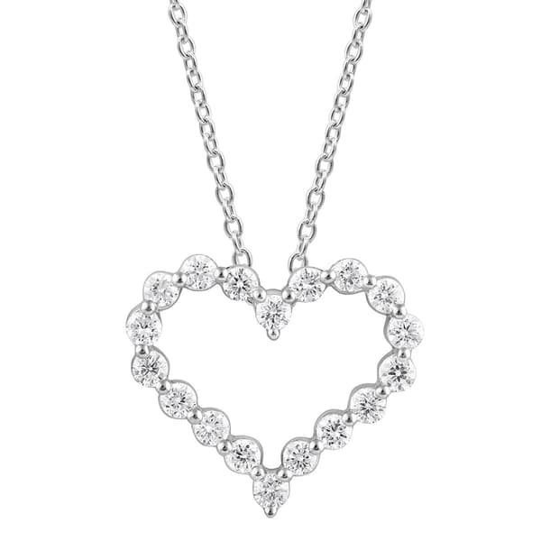 Nova Star(R) Sterling Silver Lab Grown Diamond Heart Pendant - image 