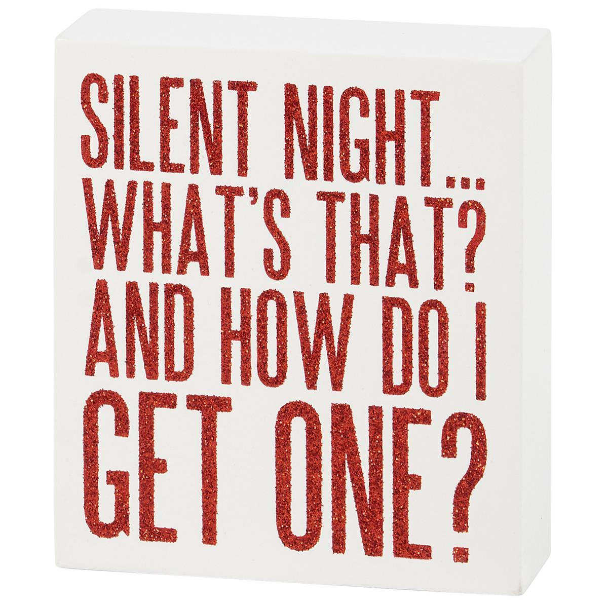 Primitives By Kathy Silent Night Block Sign