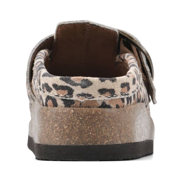 Womens White Mountain Bueno Cheetah Clogs