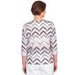 Petite Alfred Dunner 3/4 Sleeve Print Chevron with Shimmer Tee - image 2