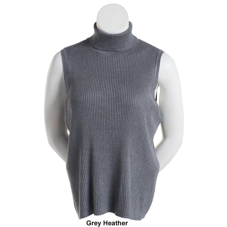 Plus Size Retrology Sleeveless Turtleneck Tee