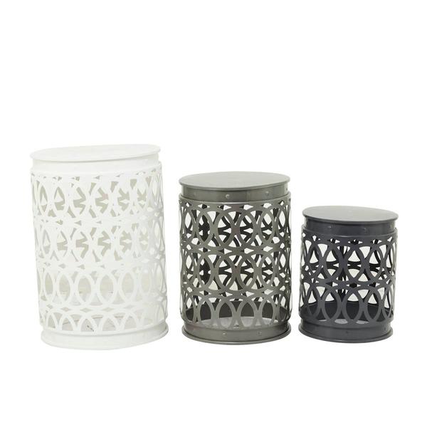 9th & Pike(R) Multi Metal Contemporary Accent Table - Set of 3