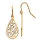 Gold Classics(tm) 14kt. Rhodium Filigree Teardrop Earrings - image 1