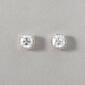 Rhodium Plated Cushion Cubic Zirconia Halo Post Stud Earrings - image 1