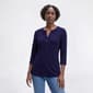 Womens Hasting & Smith 3/4 Sleeve Solid Henley Tee - image 1