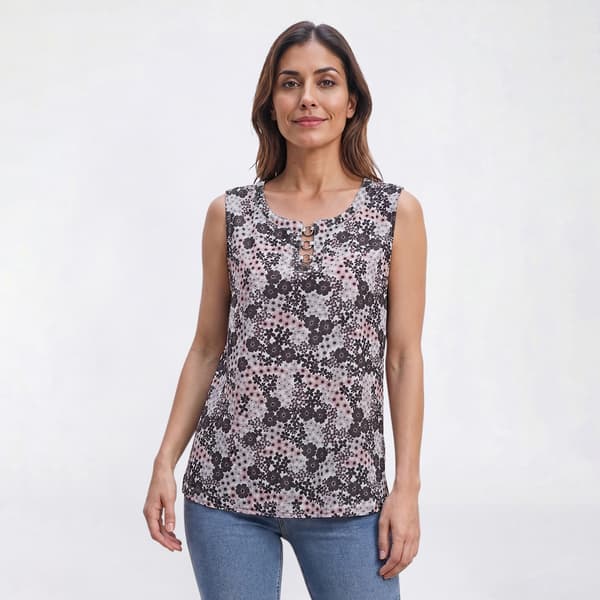 Womens Preswick & Moore(R) Sleeveless Ditsy Floral Rings Blouse