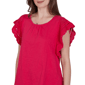 Womens Ruby Rd. Tropical Noir Crochet Cap Sleeve Blouse - image 5