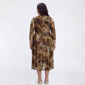 Plus Size Vivid Aura 3/4 Sleeve Feather Mesh Midi Dress - image 3