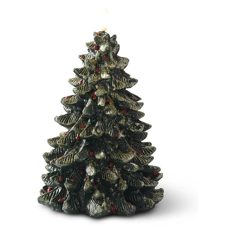 K&K Interiors Green Resin LED Christmas Tree w/ Ornament