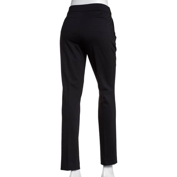 Womens Anne Klein Pull On Button Faux Fly Straight Leg Pants