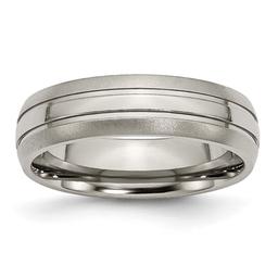 Mens Endless Affection(tm) 6mm Grooved Titanium Wedding Band