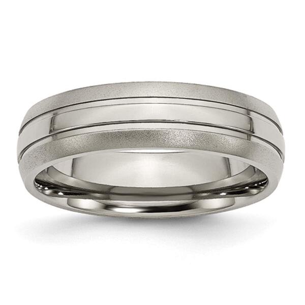 Mens Endless Affection(tm) 6mm Grooved Titanium Wedding Band - image 