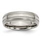 Mens Endless Affection(tm) 6mm Grooved Titanium Wedding Band - image 1