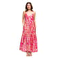 Womens 24/7Comfort Apparel Pink Spaghetti Strap Maxi Dress - image 1