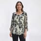 Womens Sara Michelle 3/4 Sleeve Tie Wrist Pleated Blouse - image 1