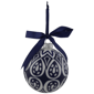 Northlight White & Blue Mosaic Glass Christmas Ball Ornament - image 2