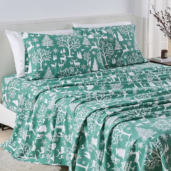 Freshfolds Premium Cotton Flannel Enchanted Woods 4pc. Sheet Set - image 