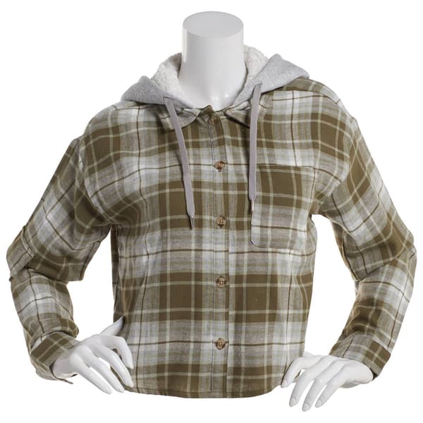 Juniors Derek Heart Forester Sherpa Hooded Flannel - image 