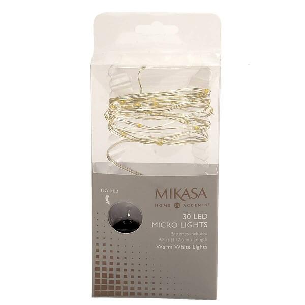 Mikasa 10ft. 30 Light Soft White LED Micro String Lights - image 