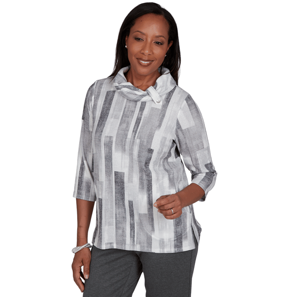 Petite Alfred Dunner Regent Street Brushstroke Sweater