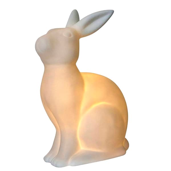 Simple Designs Porcelain Rabbit Shaped Animal Light Table Lamp