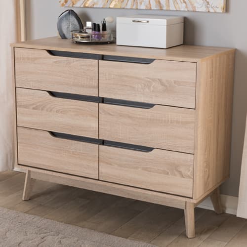 Baxton Studio Fella 6 Drawer Dresser