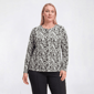 Plus Size Hasting & Smith Long Sleeve Viney Floral Henley Tee - image 3