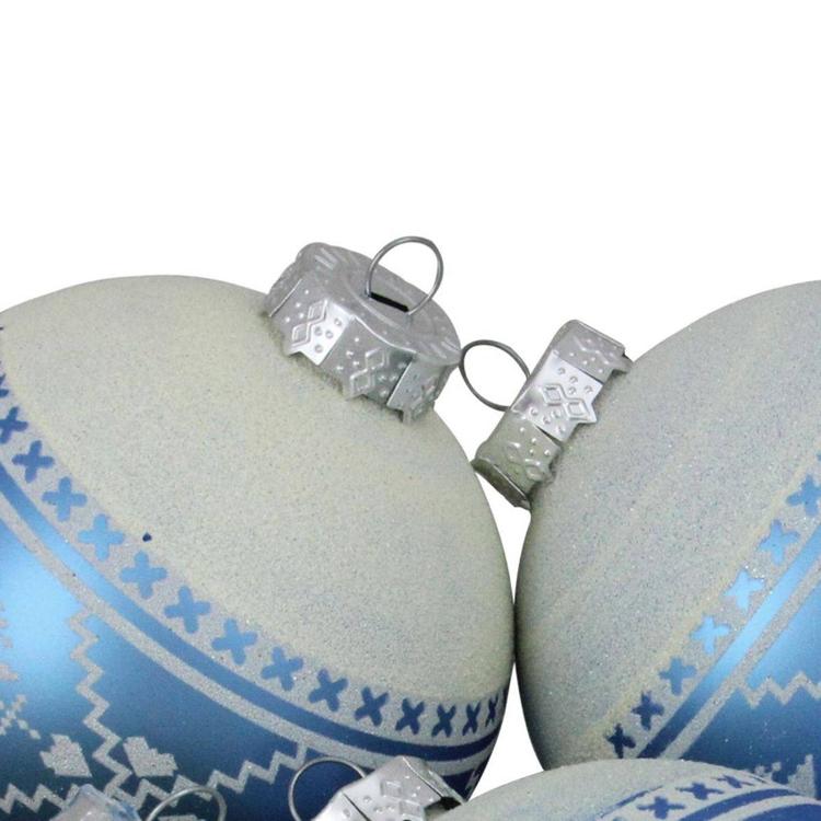 Northlight Seasonal 4pc. Silver Nordic Pattern Glass Ornamen